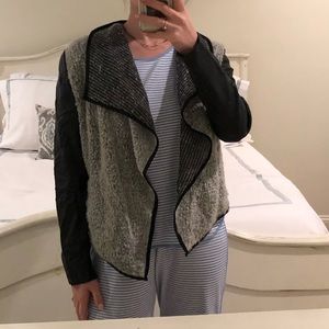 Polyester + pleather jacket